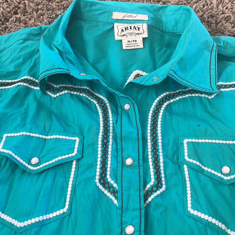 Ariat womens long sleeve button down cowgirl top XL - Picture 6 of 6